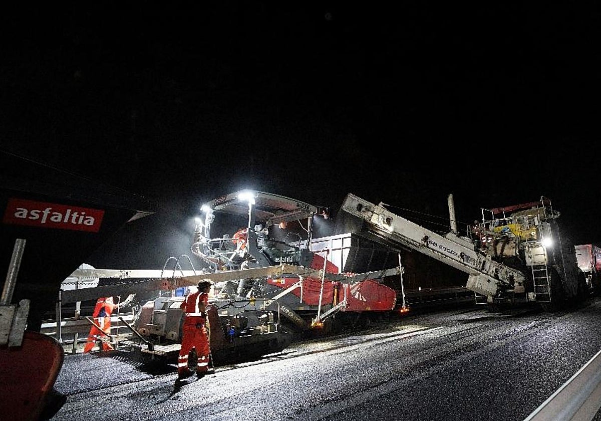 Bidegi reanudará este fin de semana las obras de asfaltado en el tramo de la AP-8 entre Elgoibar y Mendaro