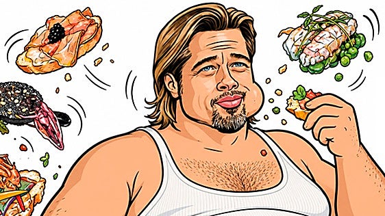 Brad Pitt, que no para de comer en sus pelis, viene a la capital mundial de la gastronomía.. ¡¡Qué peligro!!