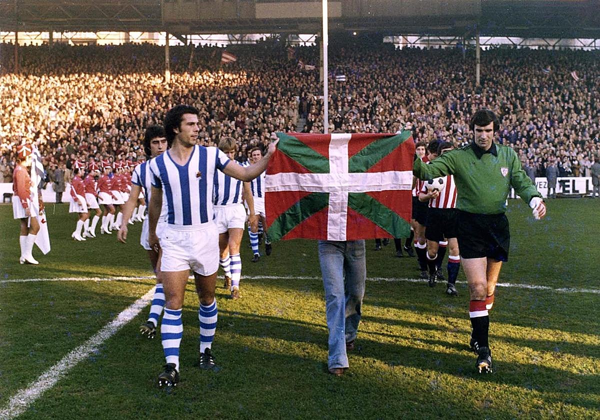 Kortabarria e Iribar volverán a lucir la ikurriña en el derbi: medio siglo de hegemonía de la Real Sociedad