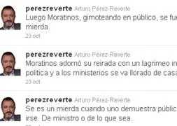Pérez Reverte revoluciona Twitter con un comentario en el que se refiere a Moratinos como un «perfecto mierda»