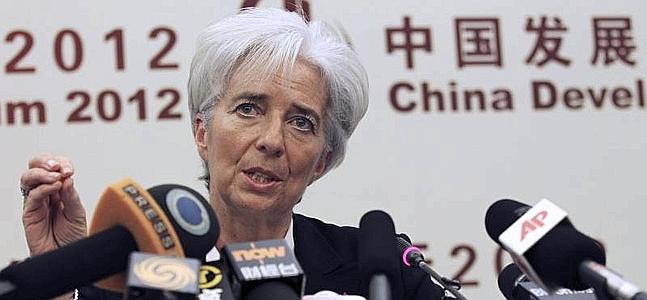 Lagarde, en su intervención en el Foro de Desarrollo de China. / Reuters