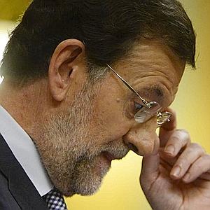 El presidente del Gobierno, Mariano Rajoy, durante su intervención en el Pleno del Congreso. / Afp