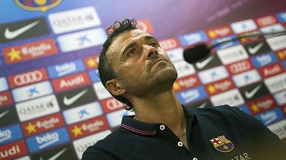 Luis Enrique, en rueda de prensa. 