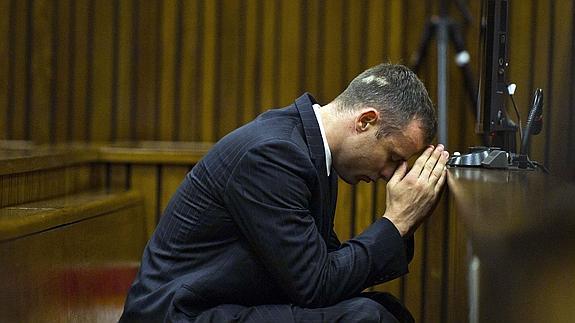 Oscar Pistorius, en la lectura de la sentencia.