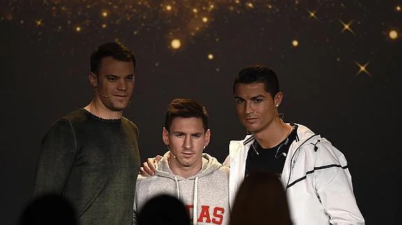 Neuer, Messi y Cristiano.