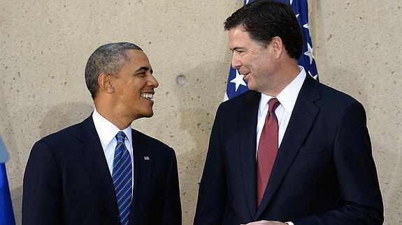 James Comey, director del FBI, junto a Barack Obama. 