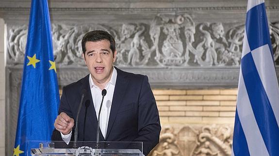 Alexis Tsipras ofrece un discurso tras el referéndum.