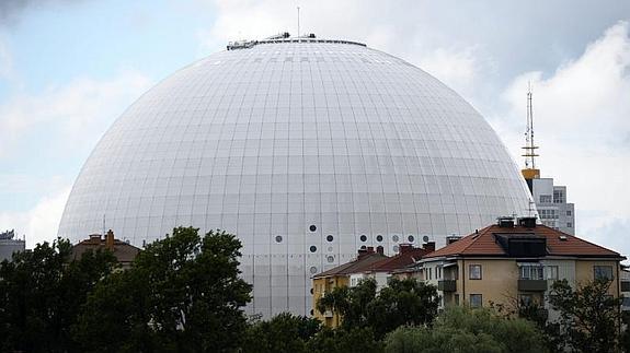 Vista general del Ericsson Globen Arena de Estocolmo. 