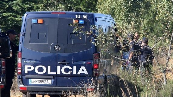 Las Fuerzas de Seguridad, durante la búsqueda.