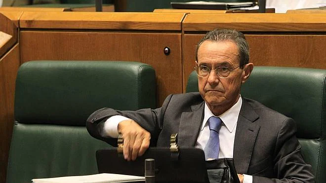 El consejero de Empleo, Ángel Toña ,durante un pleno del Parlamento vasco.