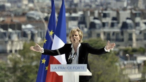 Nadine Morano, durante un mitin de la pasada campaña electoral. 