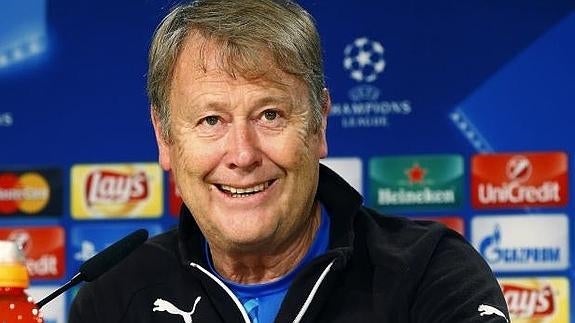 Age Hareide, durante una rueda de prensa como entrenador del Malmoe. 