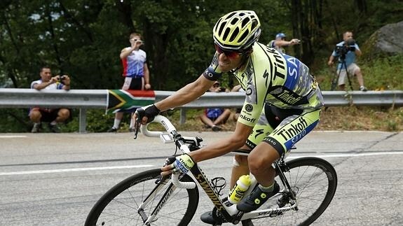 Contador, durante una etapa. 