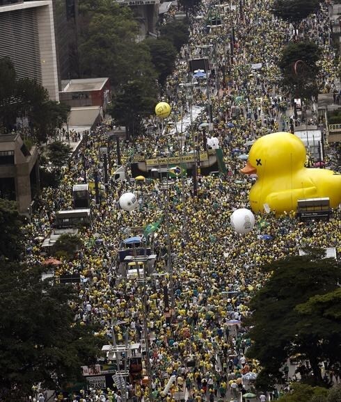 Manifestantes, en las calles de Río de Janeiro.