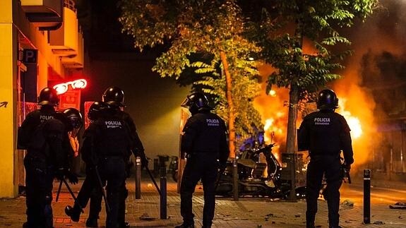 Imagen de los disturbios registrados en Barcelona. 