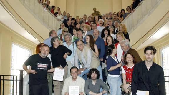 Actores españoles en un acto contra la Ley del Cine. 