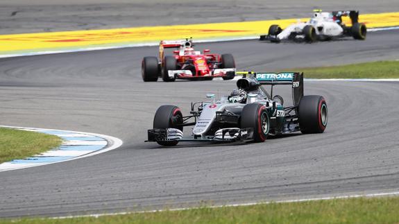Nico Rosberg durante los entrenamientos del GP de Alemania. 