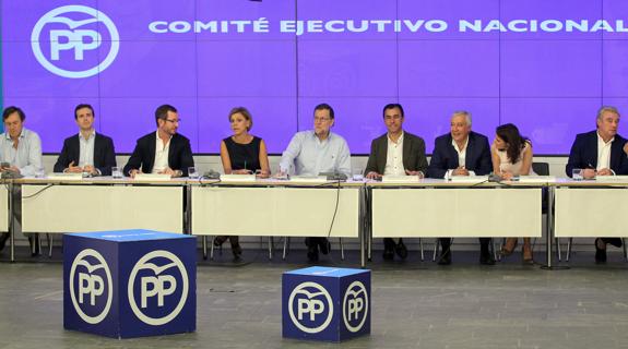 Mariano Rajoy preside la reunión del Comité Ejecutivo Nacional.