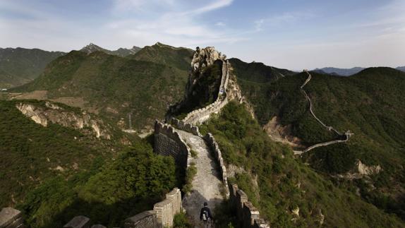 Tramo de la Gran Muralla china antes de la polémica reparación.