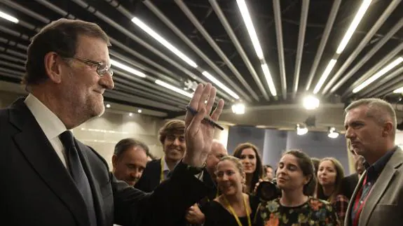 Mariano Rajoy, tras la rueda de prensa ofrecida en el Palacio de la Moncloa.