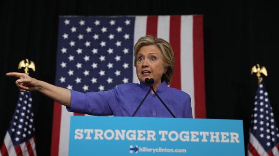 Hillary Clinton, durante un acto electoral en Florida.