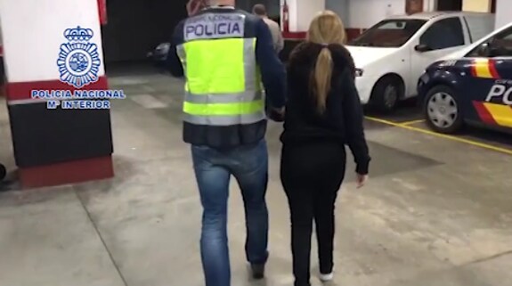 La mujer colombiana detenida por la Policía.