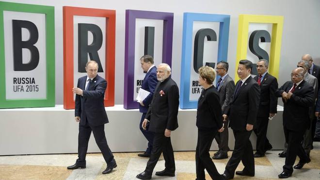 Los mandatarios de los 'BRIC', durante una reunión llevada a cabo en 2015. 
