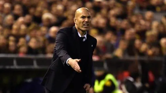 Zidane, en un partido con el Madrid. 