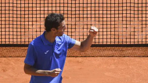 Albert Ramos celebra la victoria. 