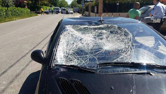 Estado en el que ha quedado el coche que atropelló a Hayden. 