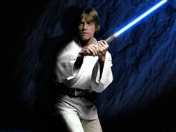 Luke Skywalker y su espada láser. [DV]