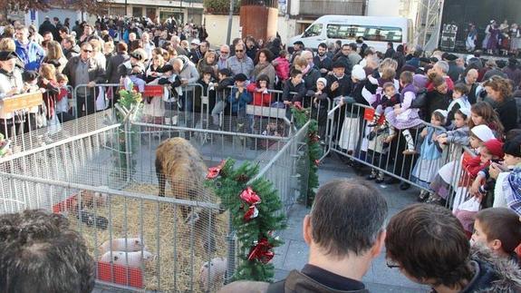 Concurrida feria en la Okendo plaza
