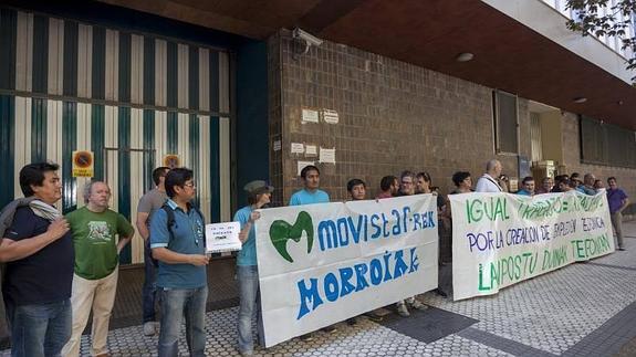 Paro de los trabajadores de Telefónica. 