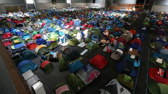 Tiendas de campaña en el Euskal Ecounter en el BEC, el pasado año.