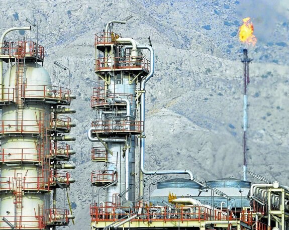 Planta de metano en South Pars, al sur de Irán.