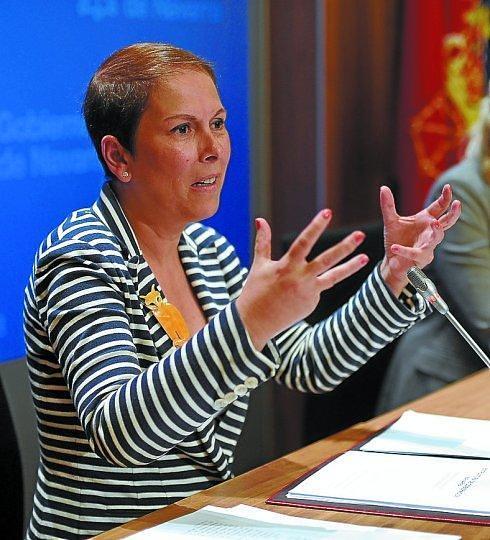 Uxue Barkos, ayer tras el primer Consejo de Gobierno. 
