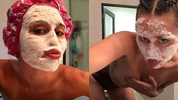 Miley Cyrus posa en topless y con mascarilla