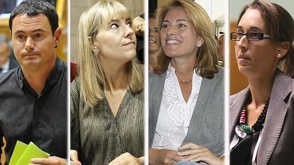 El presidente de Sortu, Hasier Arraiz; Ana Otadui, del PNV; Arantza Quiroga, del PP y Natalia Rojo, del PSE.