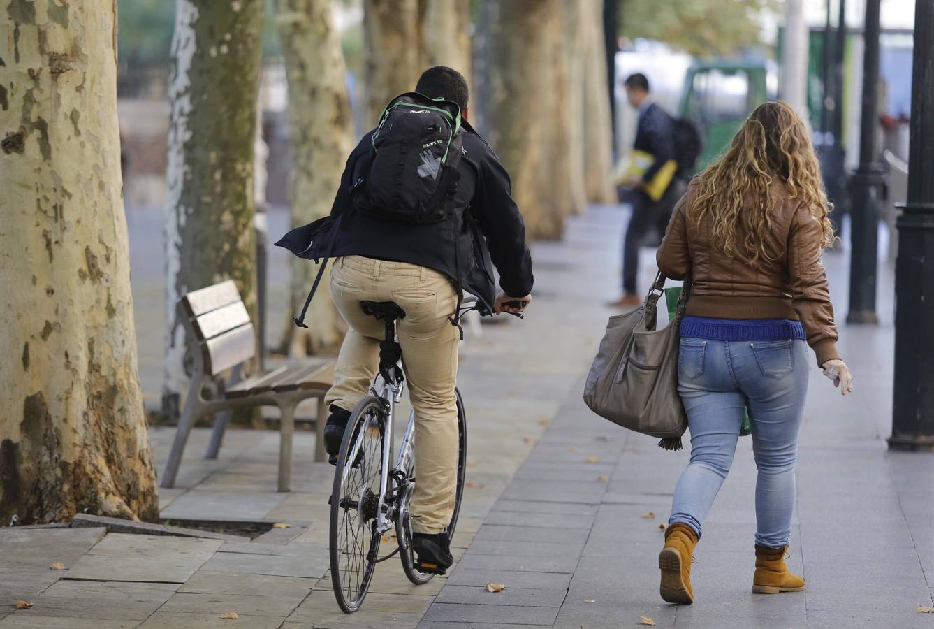 Los agentes de Movilidad multan en un mes a 245 ciclistas por circular por la acera