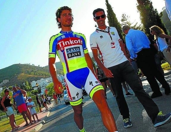 Patxi Vila junto al campeón del mundo Peter Sagan. 