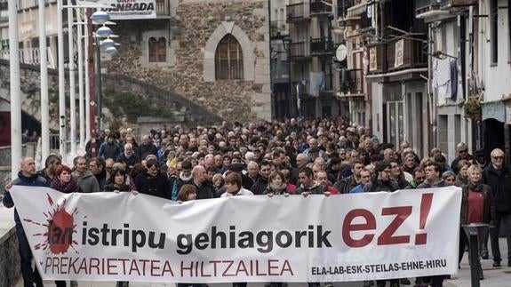 Manifestación celebrada en Ondarroa 