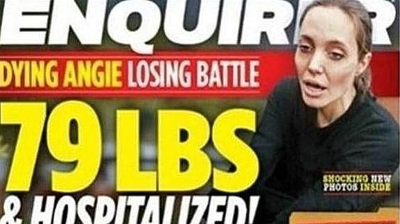 Angelina Jolie en la portada de 'The National Enquirer'.