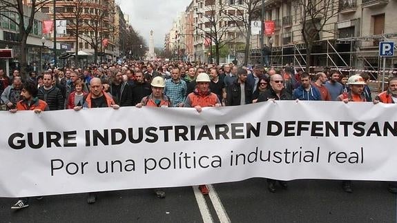 Manifestación en Bilbao 'Por una política industrial real'. 