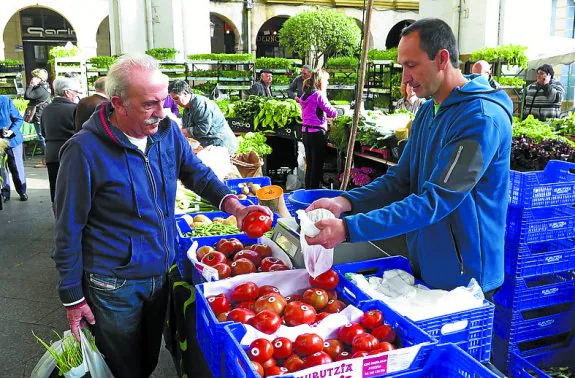 Ayer se vendieron los primeros tomates del país en Ordizia.