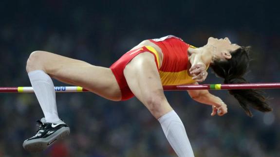Ruth Beitia, durante el Mundial disputado en Pekín el pasado año.