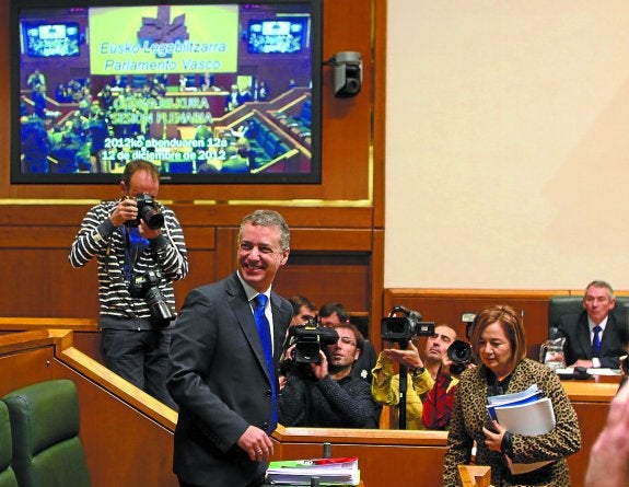 Urkullu, tras ser investido lehendakari en diciembre de 2012.