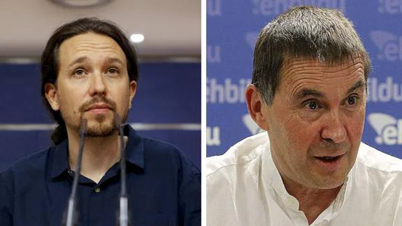 Pablo Iglesias y Arnaldo Otegi.