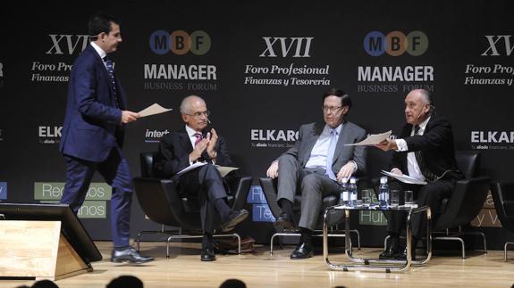 Marco Pineda, Rafael Pampillón, Ricardo Gatzagaetxeberria y Josu Sánchez, en la cita de ayer en Bilbao.
