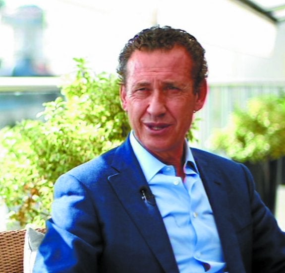 Jorge Valdano, ayer durante su entrevista.