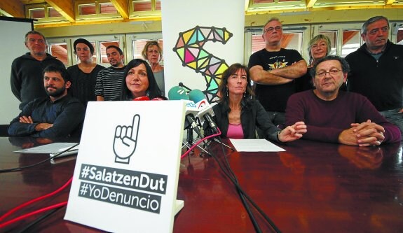 Presentación ayer en Bilbao de la manifestación del 14 de enero por los derechos de los presos. 